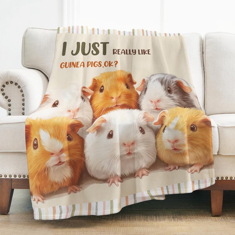 Levens Guinea Pig Blankets for Adults 50"x60", Guinea Pigs Gifts for Girls Boys Women Animal Lovers Soft Flannel Plush Guinea Pig Stuff Throw Blanket Decor for Couch Bed Kids Christmas Birthday Gifts - Image 1